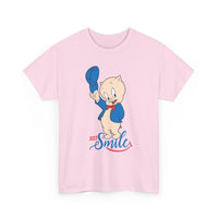 Retro Cartoon Pig 'Just Smile' T-Shirt