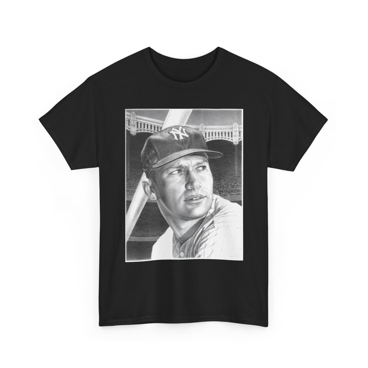 Vintage Baseball Portrait T-Shirt – Classic Retro Player Tee