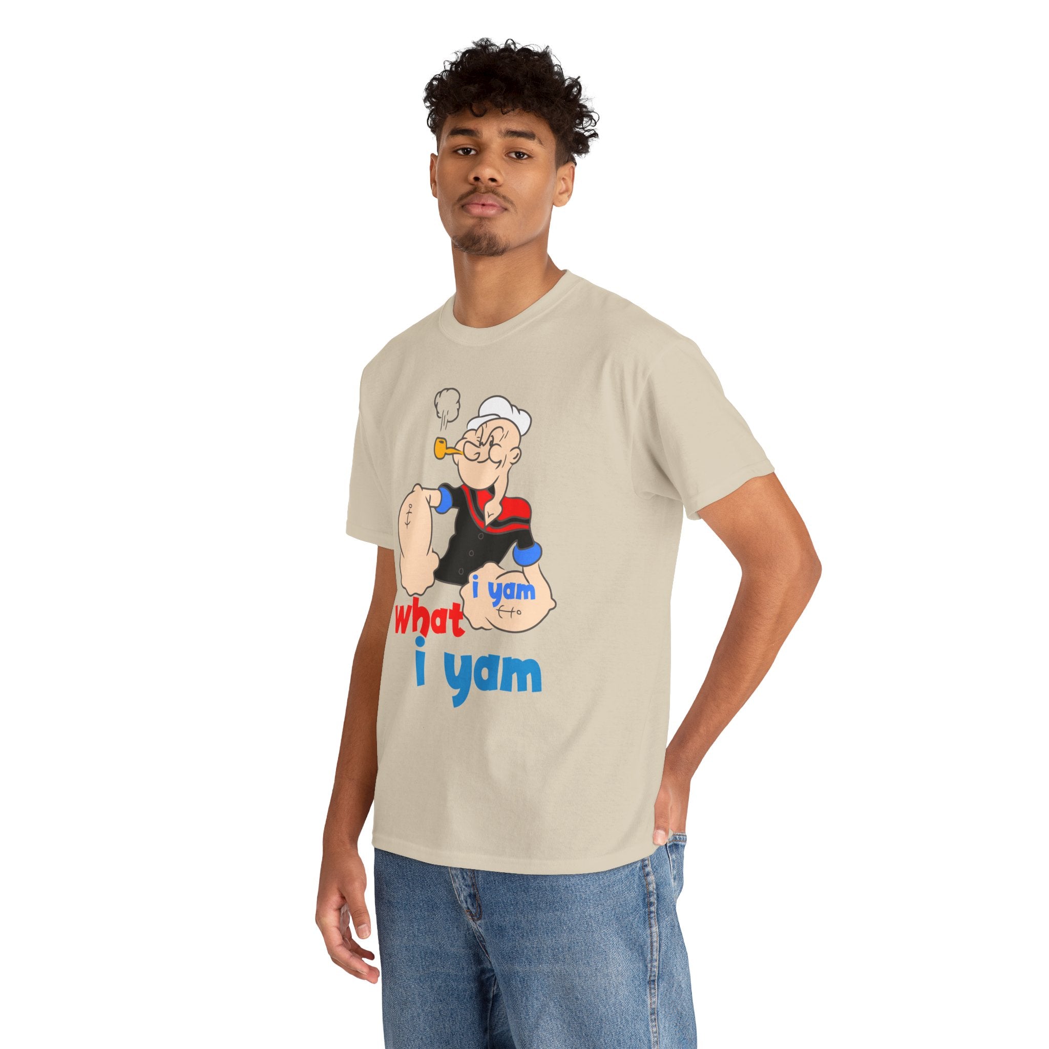 Popeye "I Yam What I Yam" Graphic Tee — Retro Cartoon Sailor Humor T-Shirt