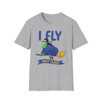 I Fly First Class T‑Shirt — Funny Travel Graphic Tee