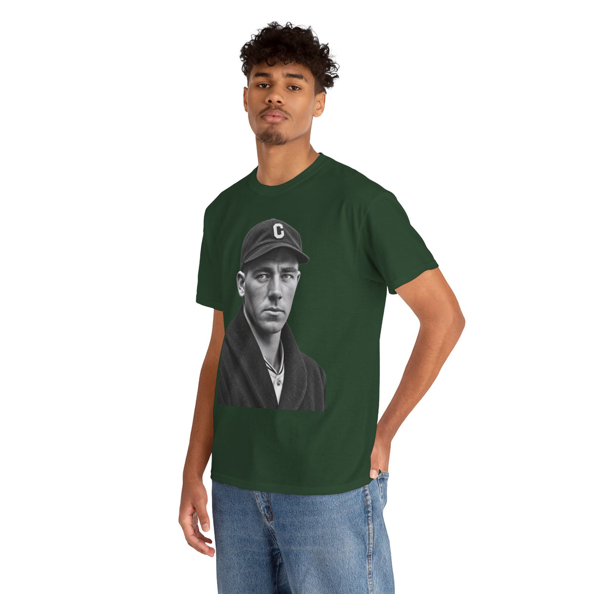 Vintage Baseball Player Portrait Tee