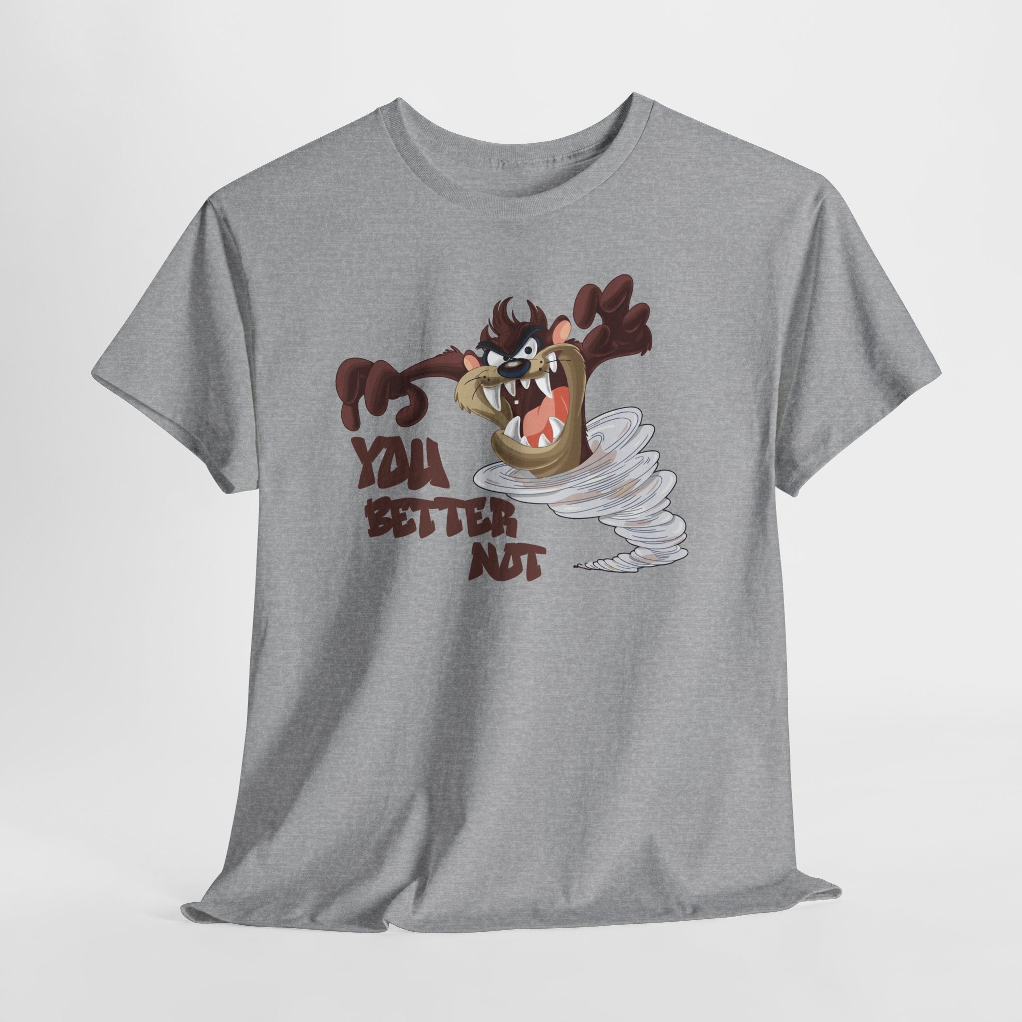 Taz Cartoon Tee — "You Better Not" Funny Looney Tunes Graphic T-Shirt