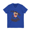 Hungry T-Shirt — Cartoon Tasmanian Devil 'I HUNGRY!!' Graphic V-Neck Tee
