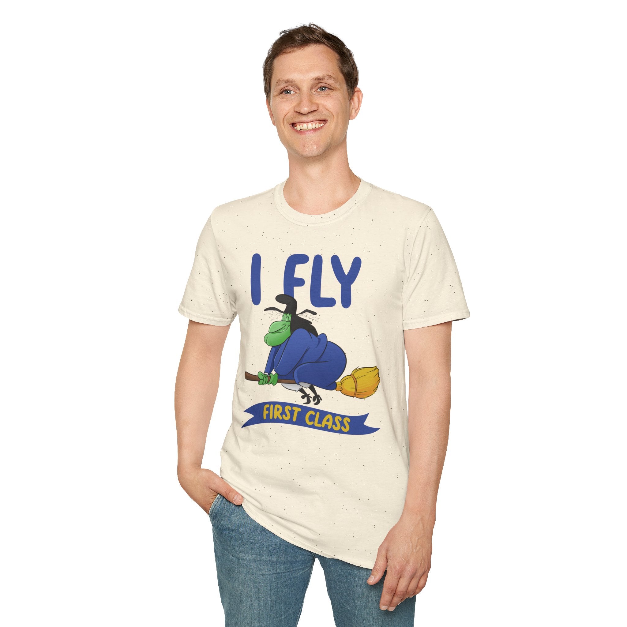 I Fly First Class T‑Shirt — Funny Travel Graphic Tee