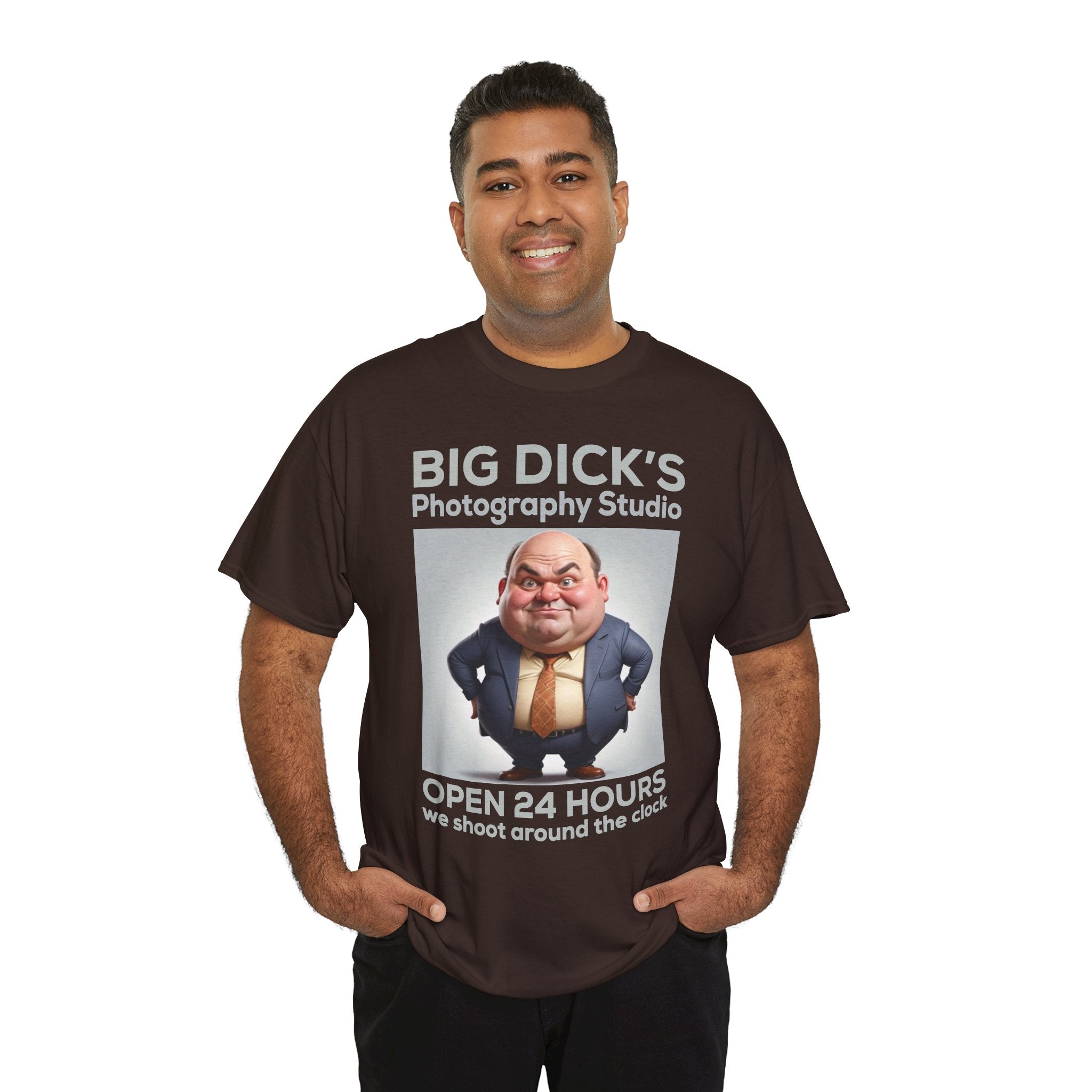 Big Dick's Photography Studio T-Shirt — Funny Novelty Graphic Tee (Open 24 Hours)