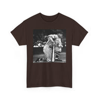 Vintage Baseball Photo T-Shirt – Classic Kneeling Player Graphic Tee