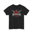 Red Revolver Graphic Tee — Retro Western Guns Logo T-Shirt