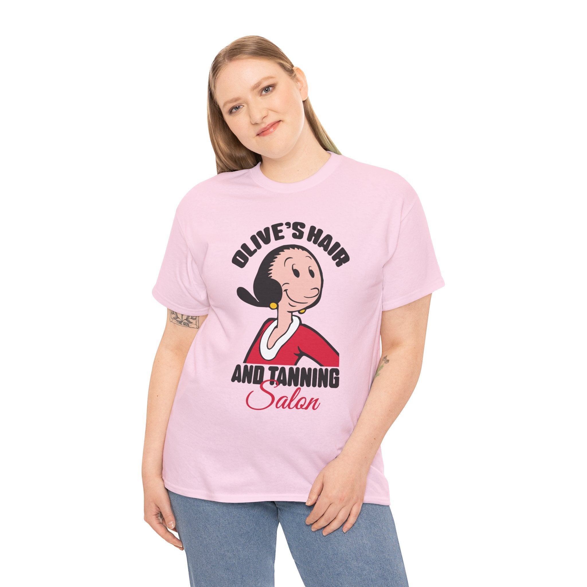 Olive's Hair and Tanning Salon Shirt - Funny Retro Parody Graphic Tee