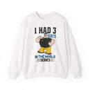 I Had 3 RBIs In the World Series Funny Baseball Fan Retro Cartoon Graphic Sweatshirt