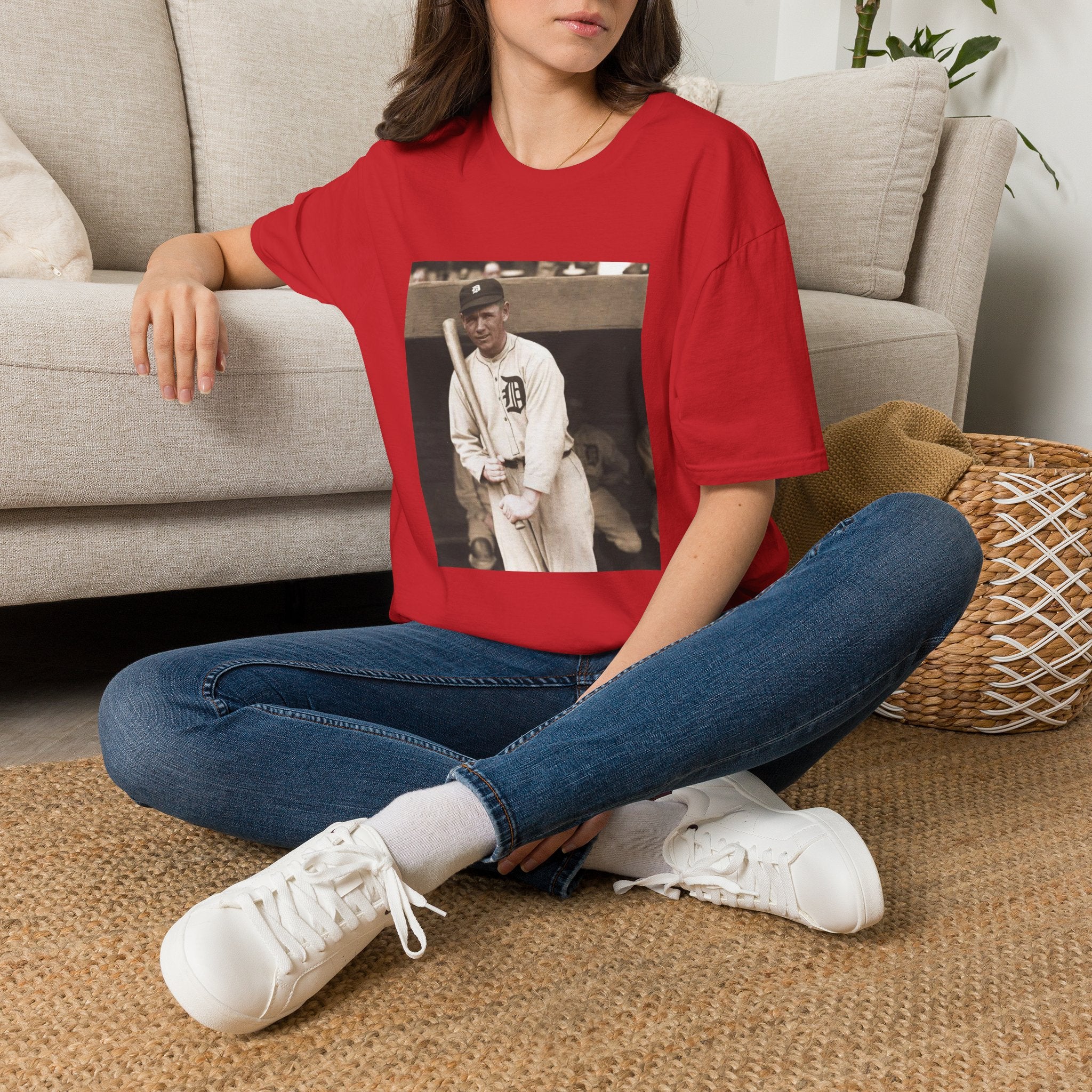 Vintage Baseball Photo T-Shirt — Classic Detroit Tigers Player Portrait