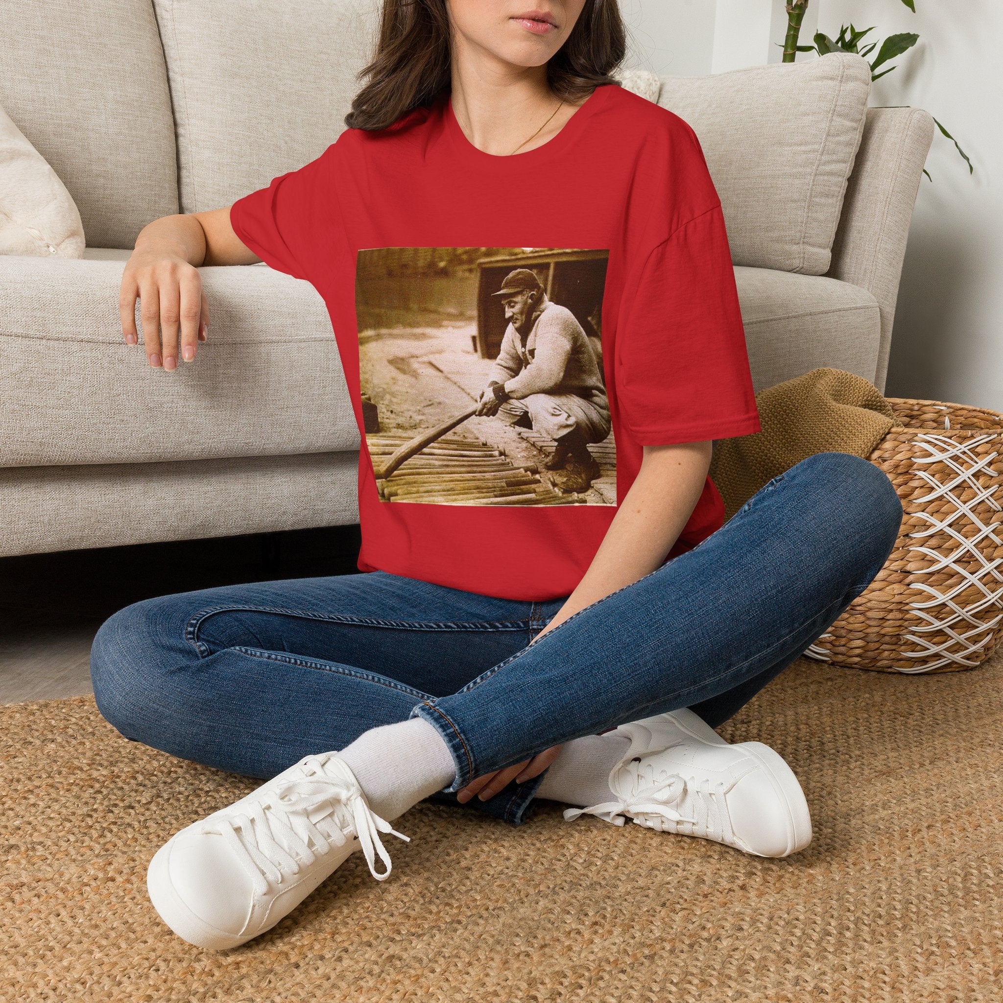 Vintage Fisherman Photo T-Shirt