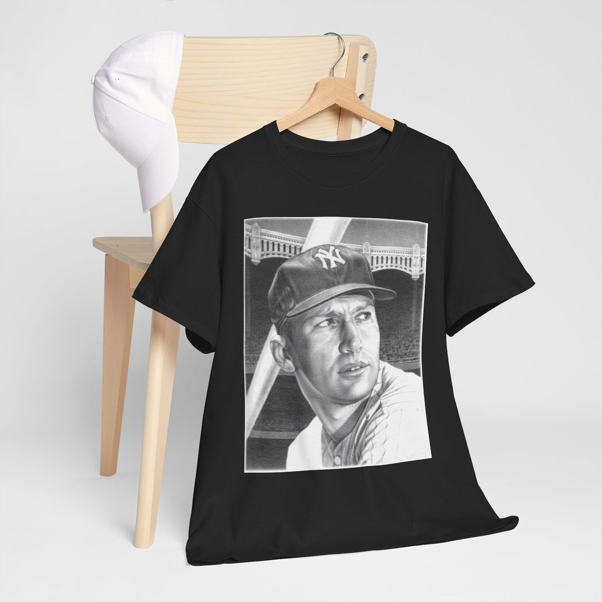 Vintage Baseball Portrait T-Shirt – Classic Retro Player Tee