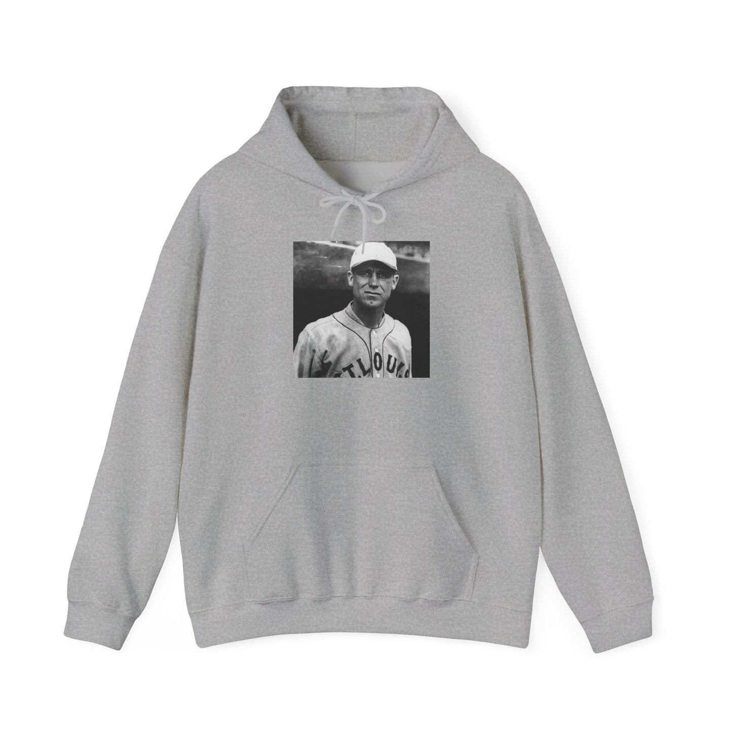 Vintage Baseball Player Hoodie — Classic Sports Graphic Pullover