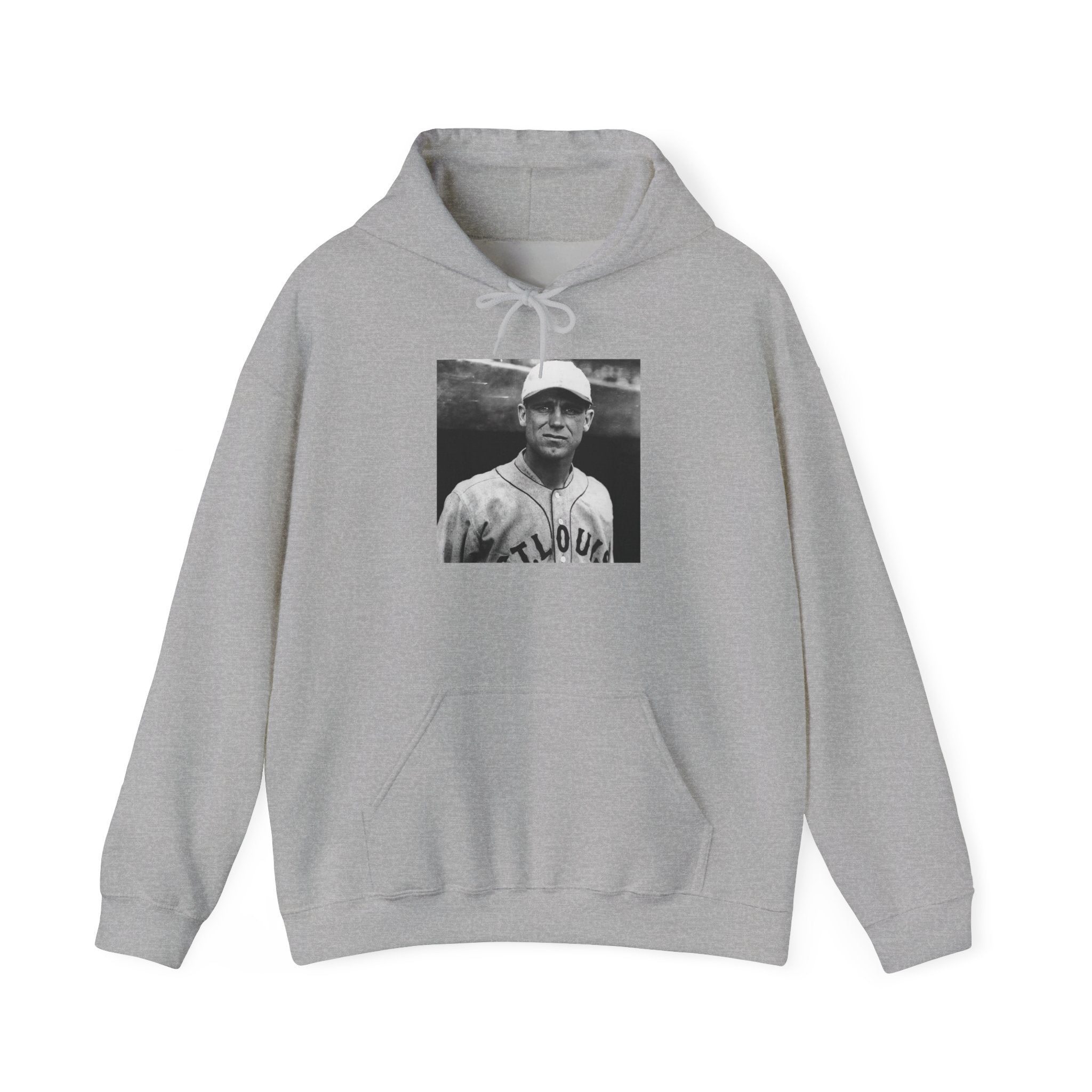 Vintage Baseball Player Hoodie — Classic Sports Graphic Pullover