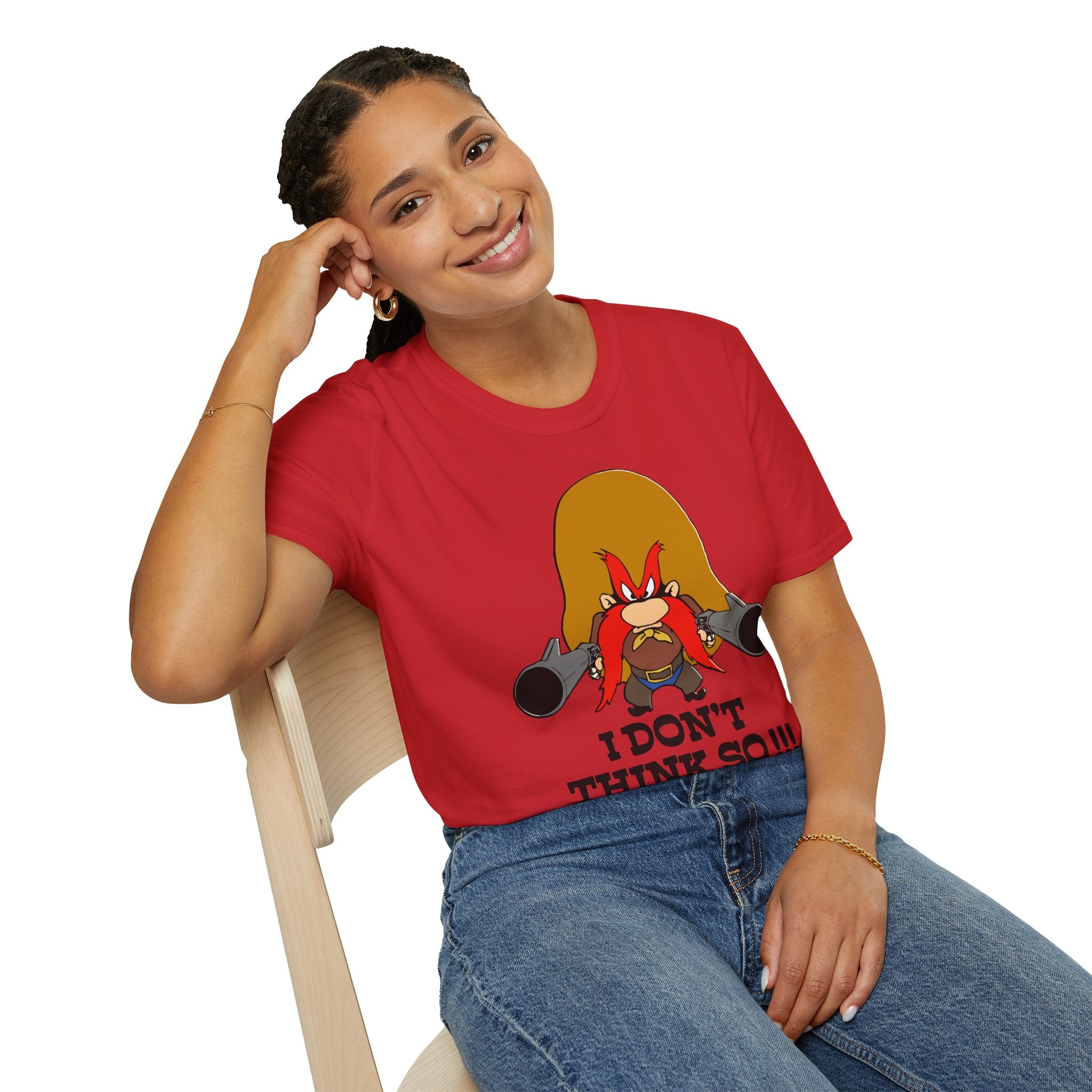 T-Shirt — 'I DON'T THINK SO!!!' Cartoon Character Graphic Tee