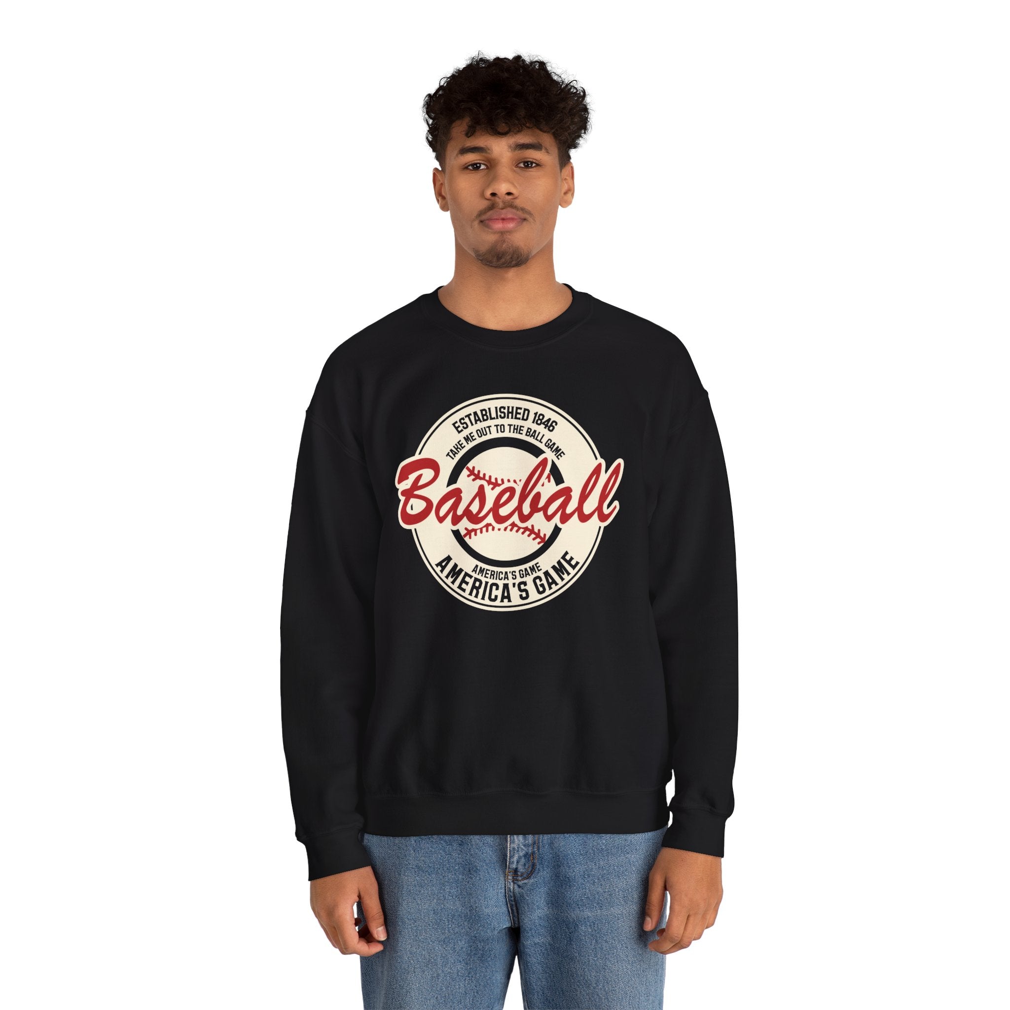 Vintage America's Game Sweatshirt - Classic Baseball Fan Crewneck