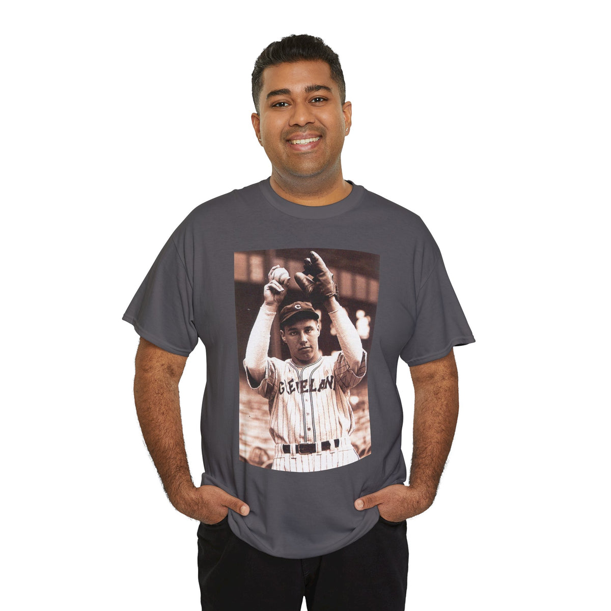 Vintage Cleveland Baseball Photo T-Shirt – Retro Player Graphic Tee