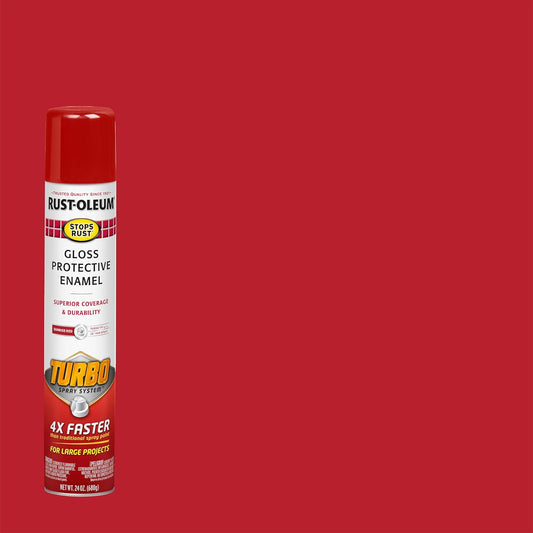 393375 Stops Rust Turbo Spray Paint, 24 Oz, Gloss Sunrise Red