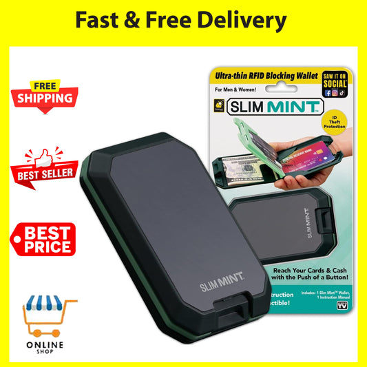 Slim Mint Wallet Ultra-Thin RFID-Blocking, AS-SEEN-ON-TV, ID Theft Protection